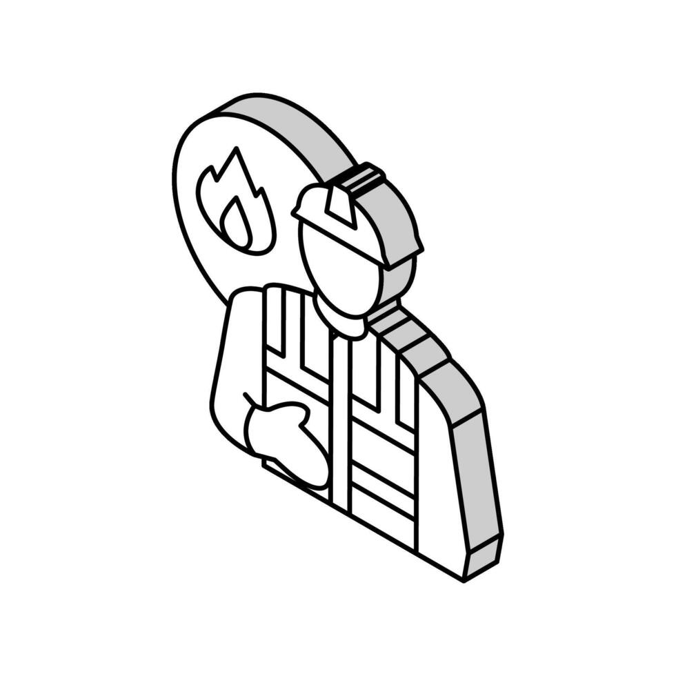 technician gas service isometric icon vector illustration