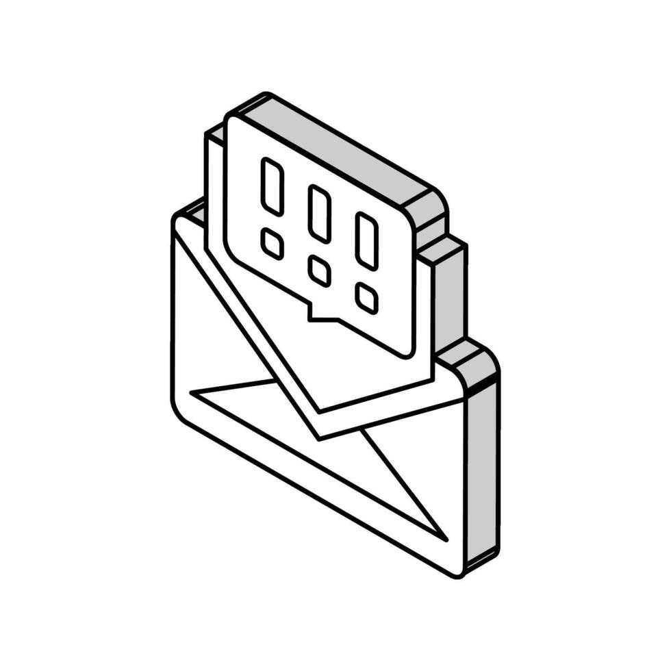 alert message isometric icon vector illustration