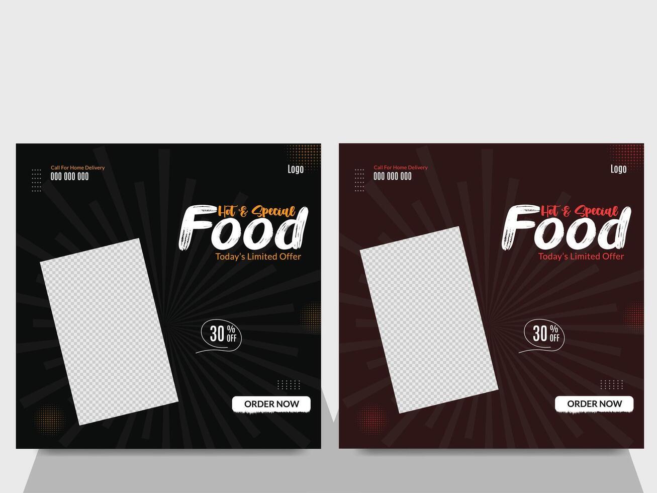 Tempting social media food banner design vector