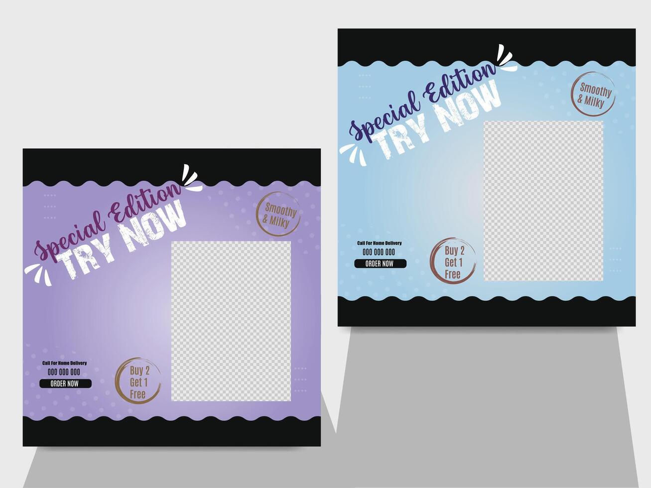 Vector flat healthy social media promo template