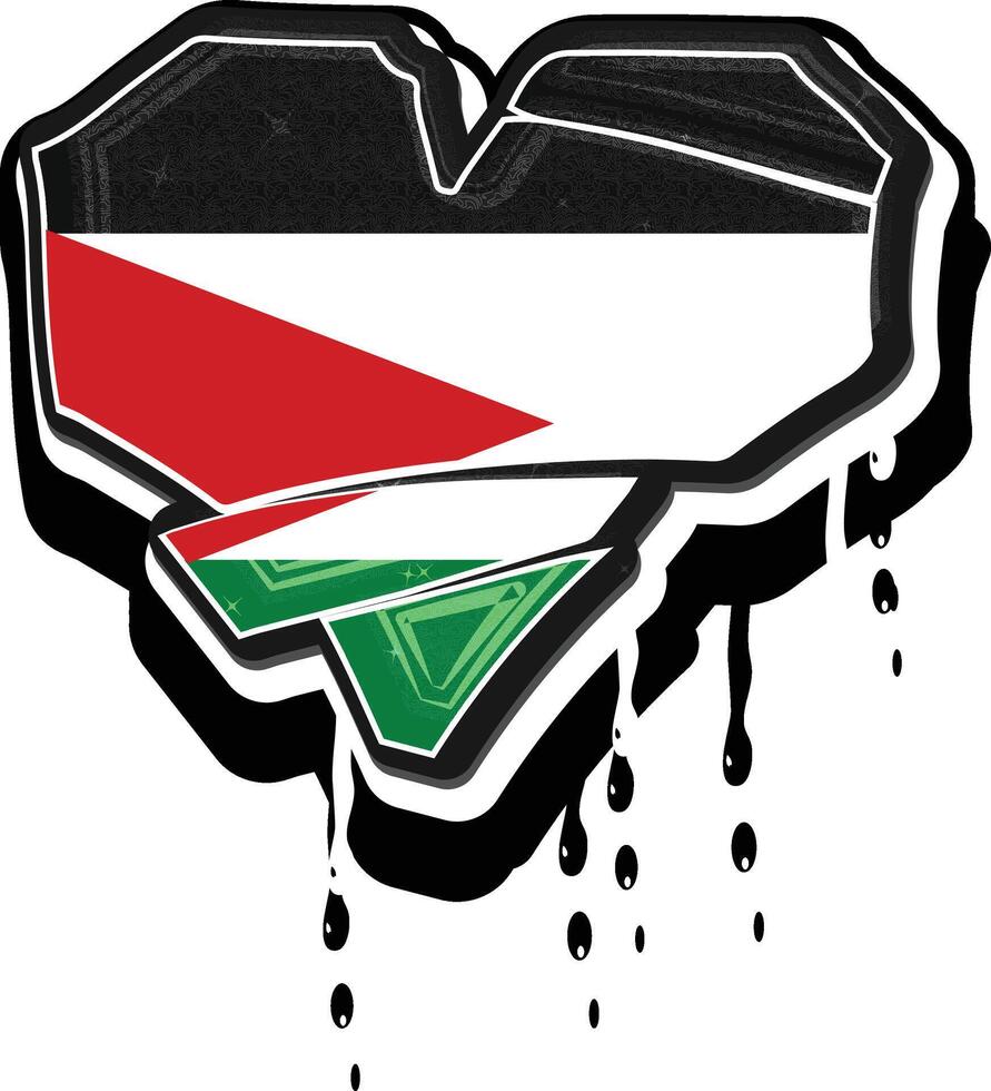 Palestine Flag Graffiti 0 Dripping Vector Template