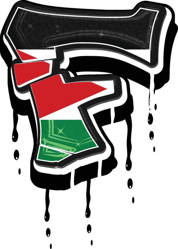 Palestina bandera pintada F goteo vector modelo