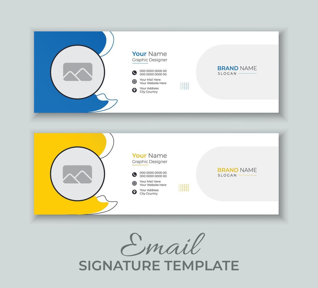 Corporate email signature, footer template design vector