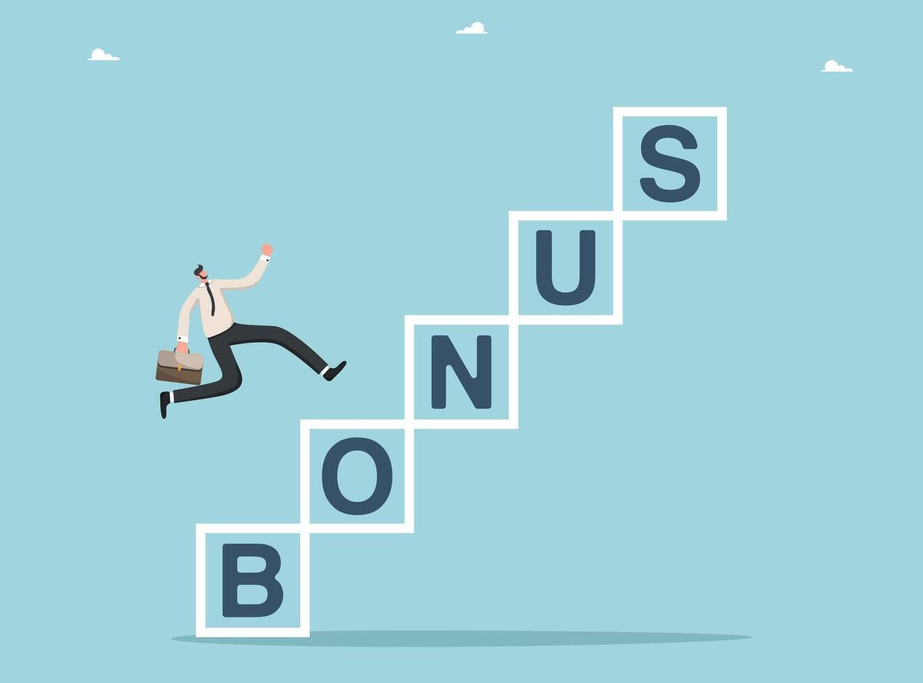 Man runs up the cubes to the bonus vector