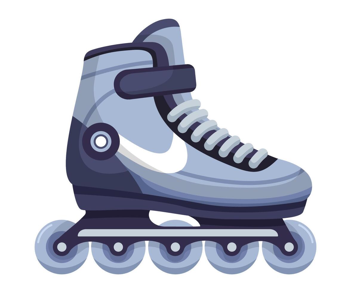 Grey sport roller skate vector