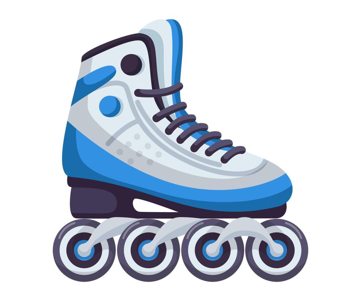 Blue sport roller skate vector