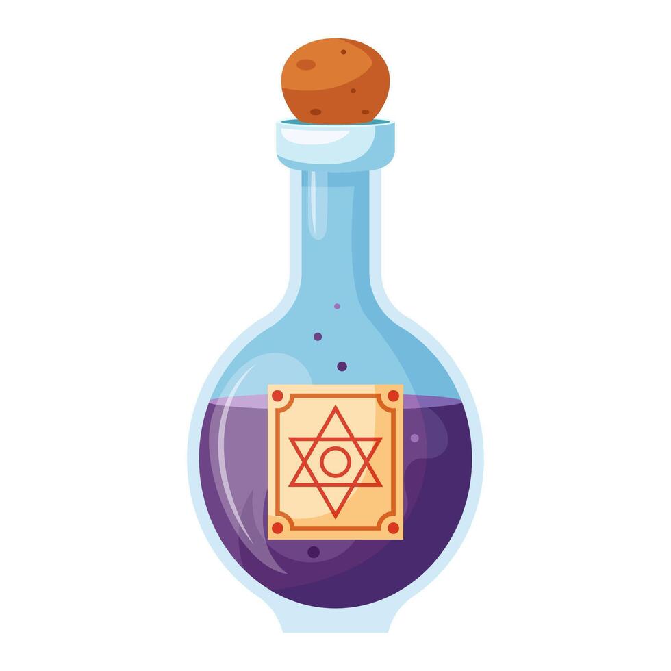 Purple potion in a flask vector