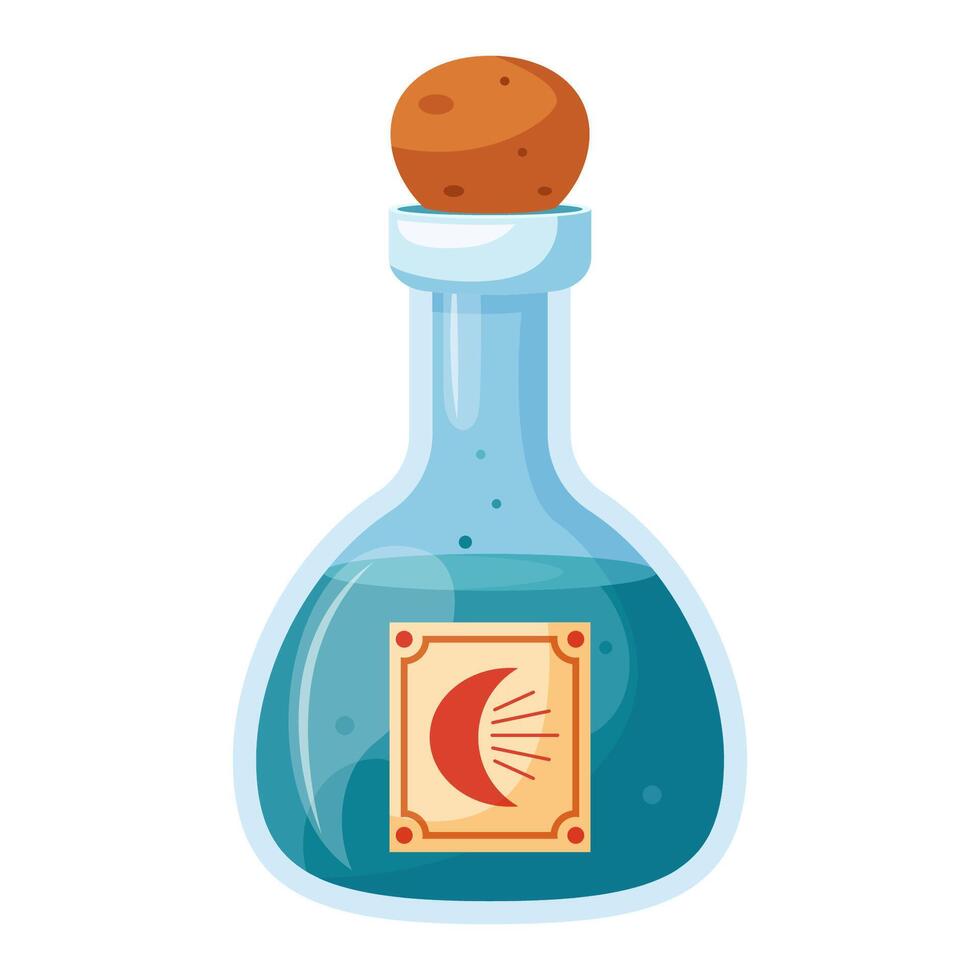 Blue potion in a flask vector
