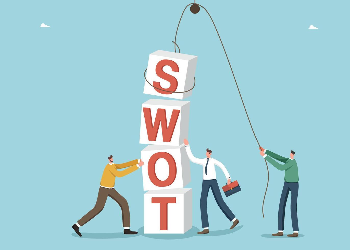 Team solving SWOT cubes vector