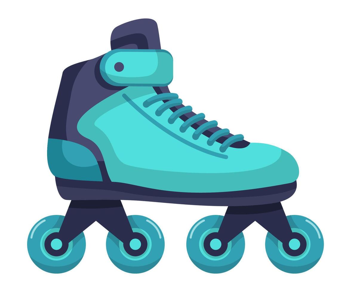 Turquoise roller skate vector