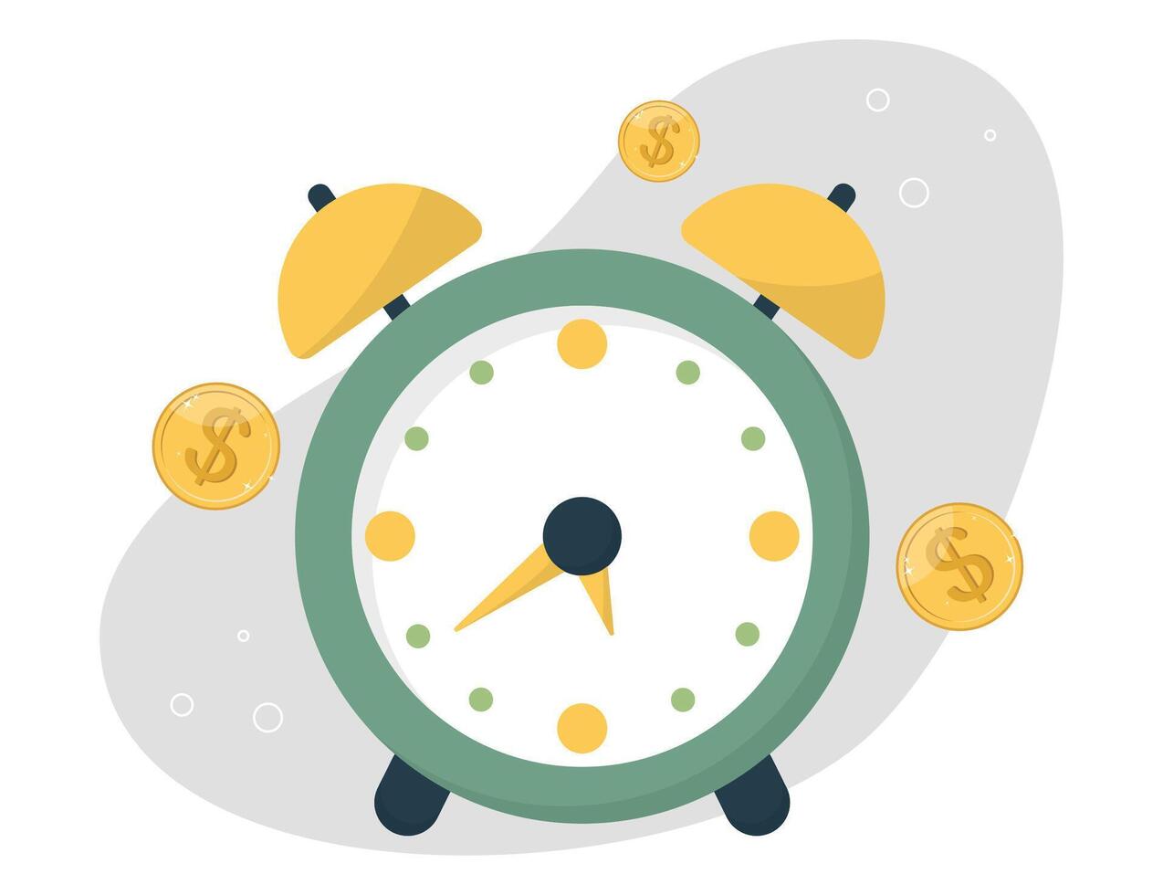 Coins near the clock vector