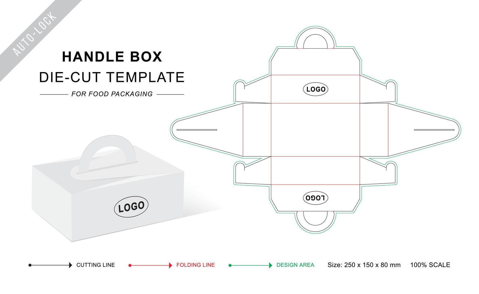 pastel caja con encargarse de morir cortar modelo para comida caja embalaje vector