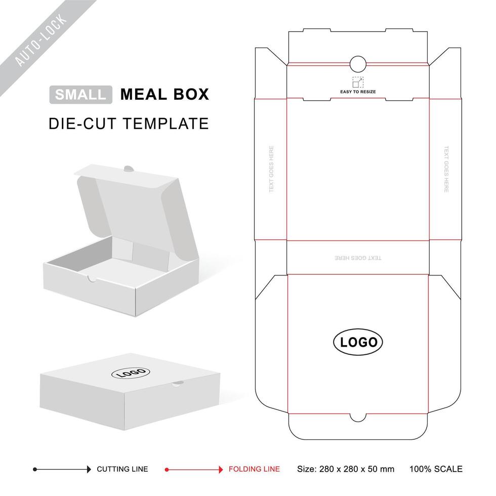 remitente caja morir cortar modelo o comida caja línea clave para menor Talla vector