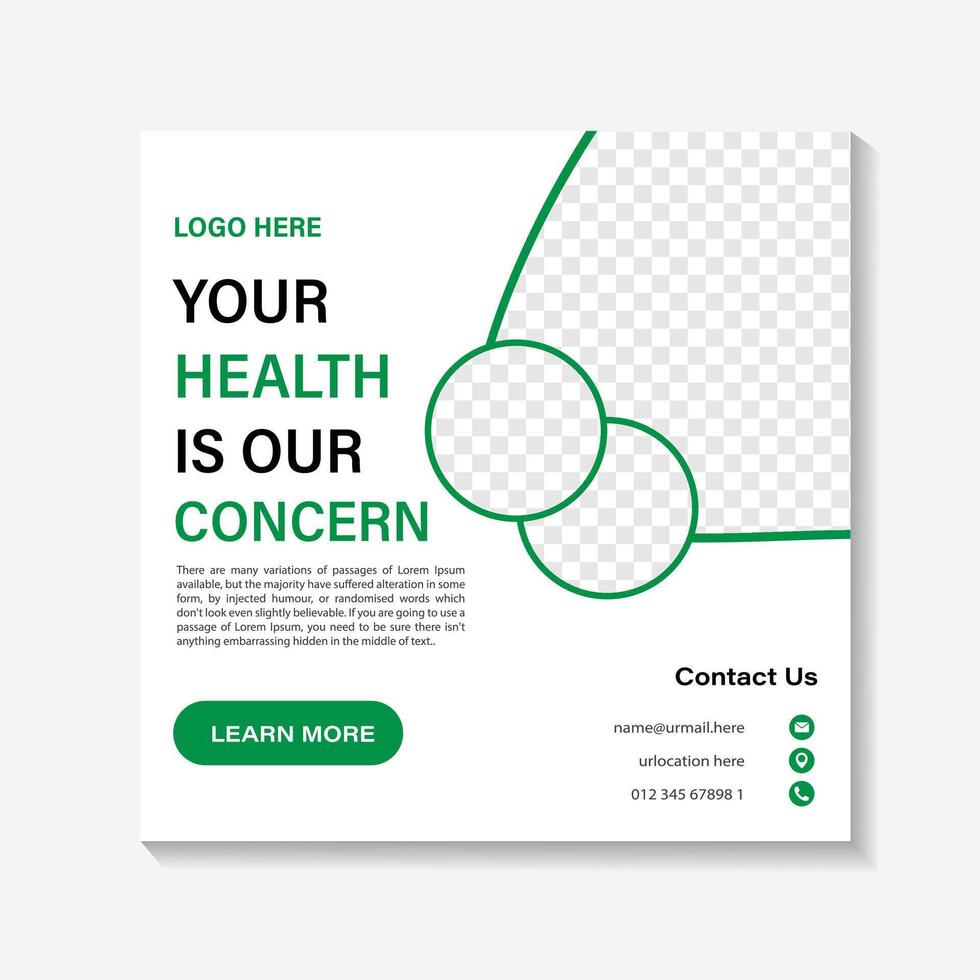 healthcare prevention banner or square flyer with doctor theme for social media post template vector