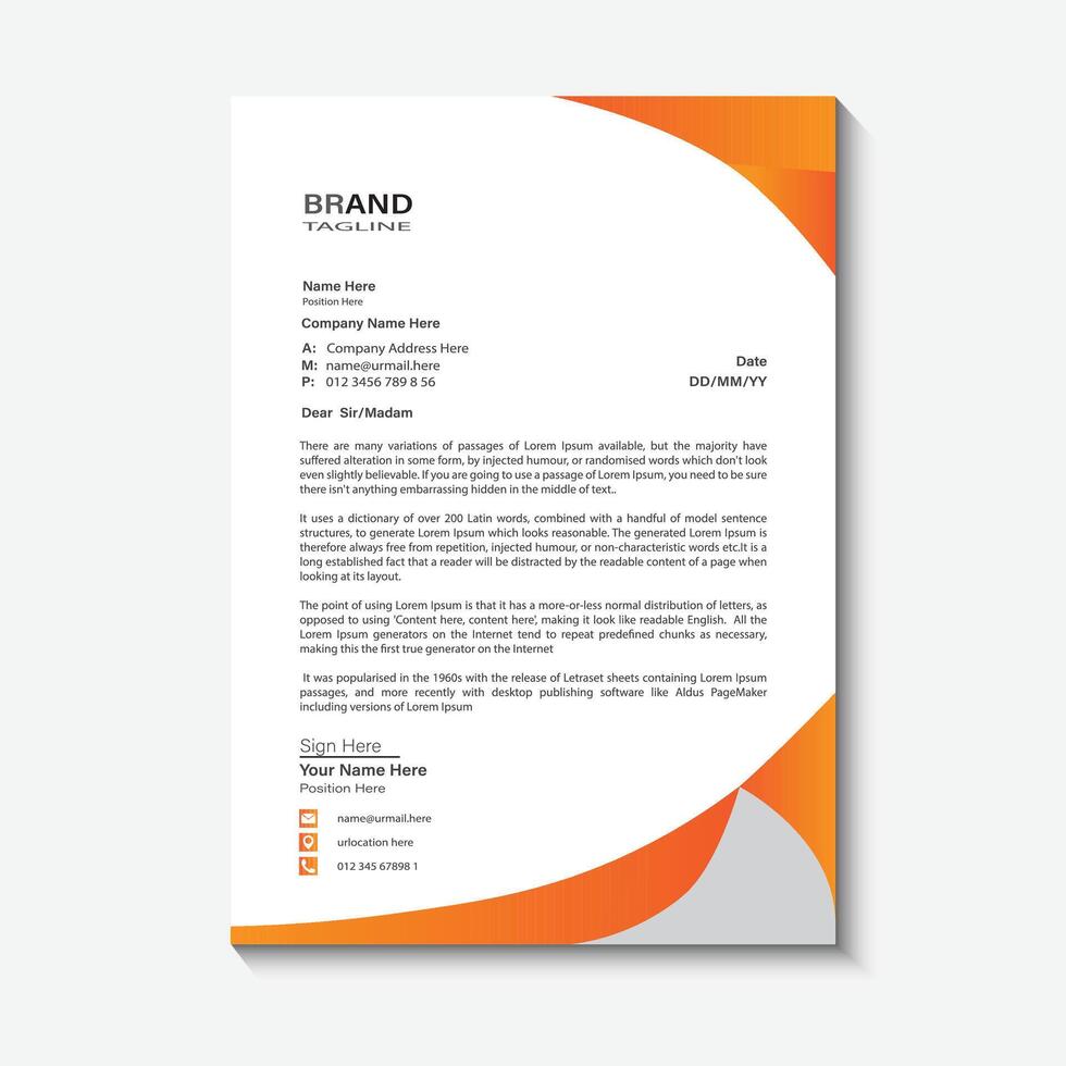 company letterhead design template vector