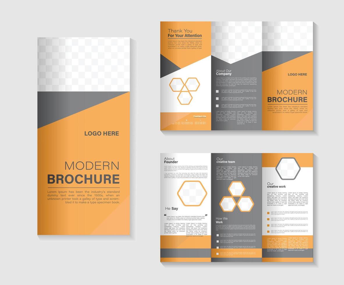 tri fold brochure design vector