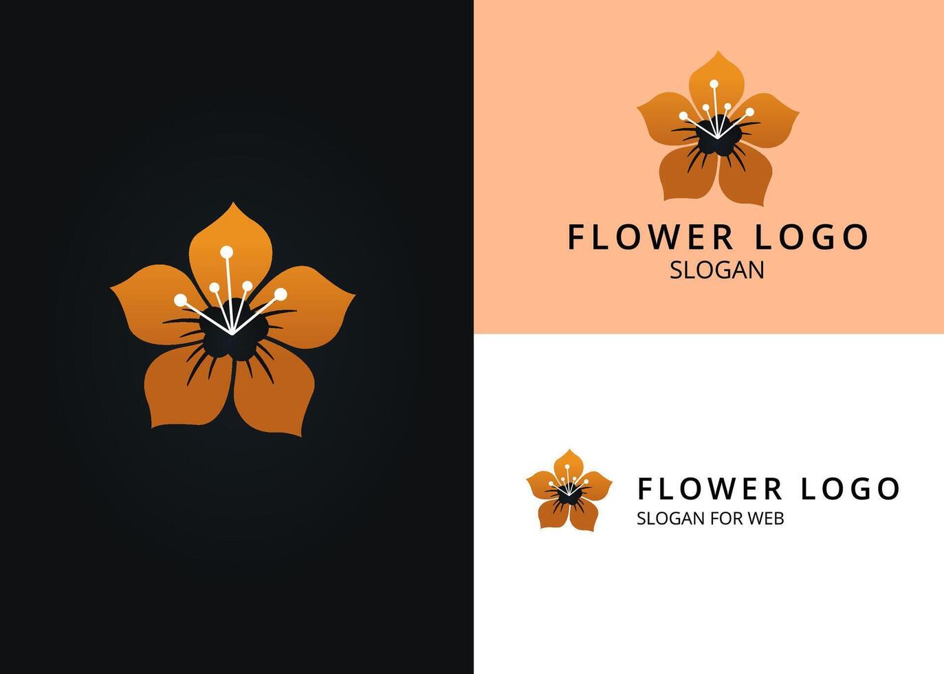 cierne sakura icono. un dorado 5 pétalos logo floraciones en elegancia vector