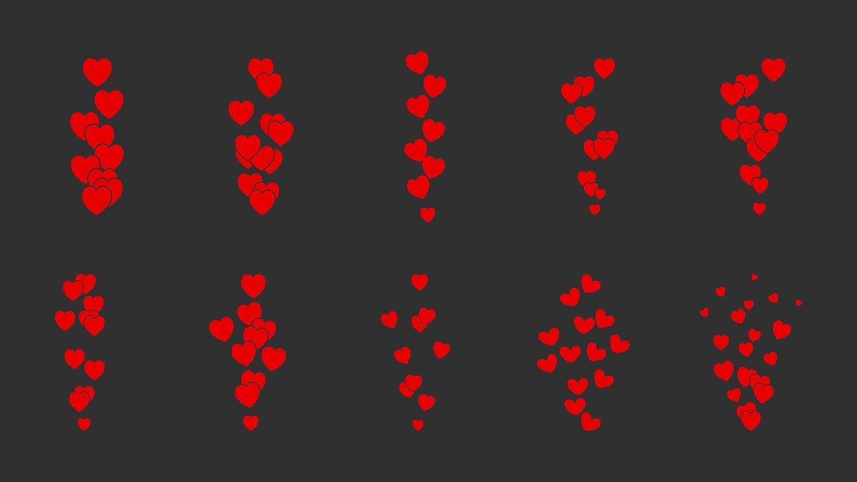 Red Flying Hearts Valentines Day vector
