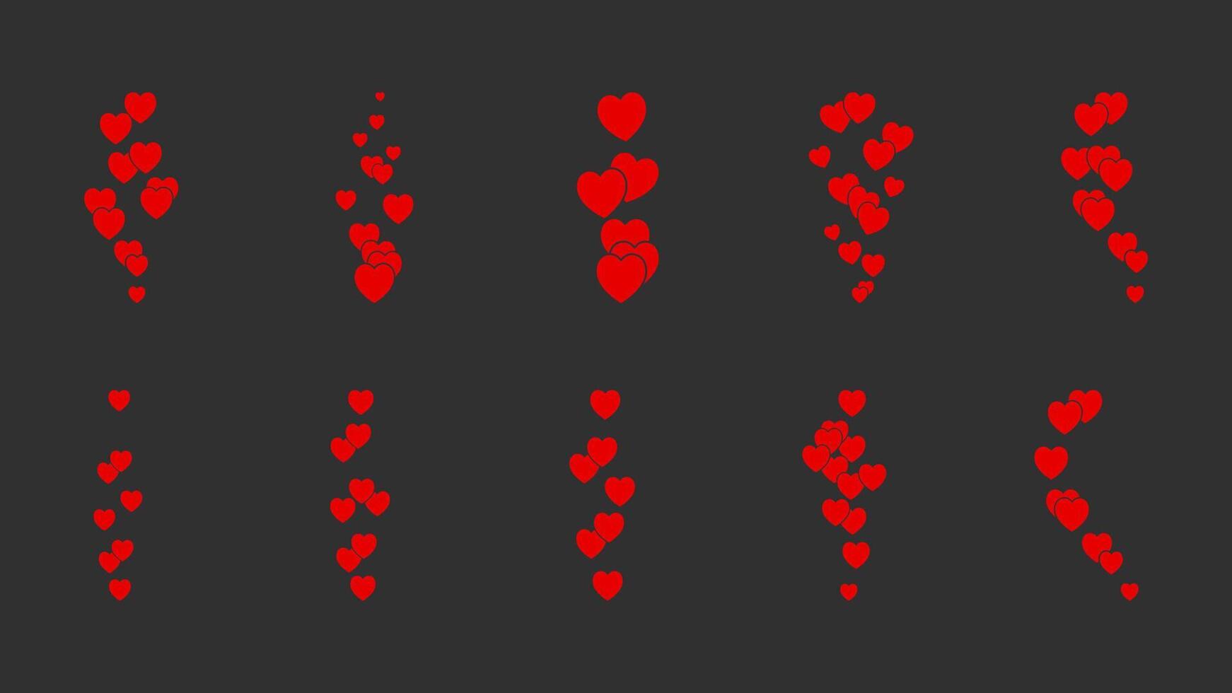 Red Flying Hearts Valentines Day vector