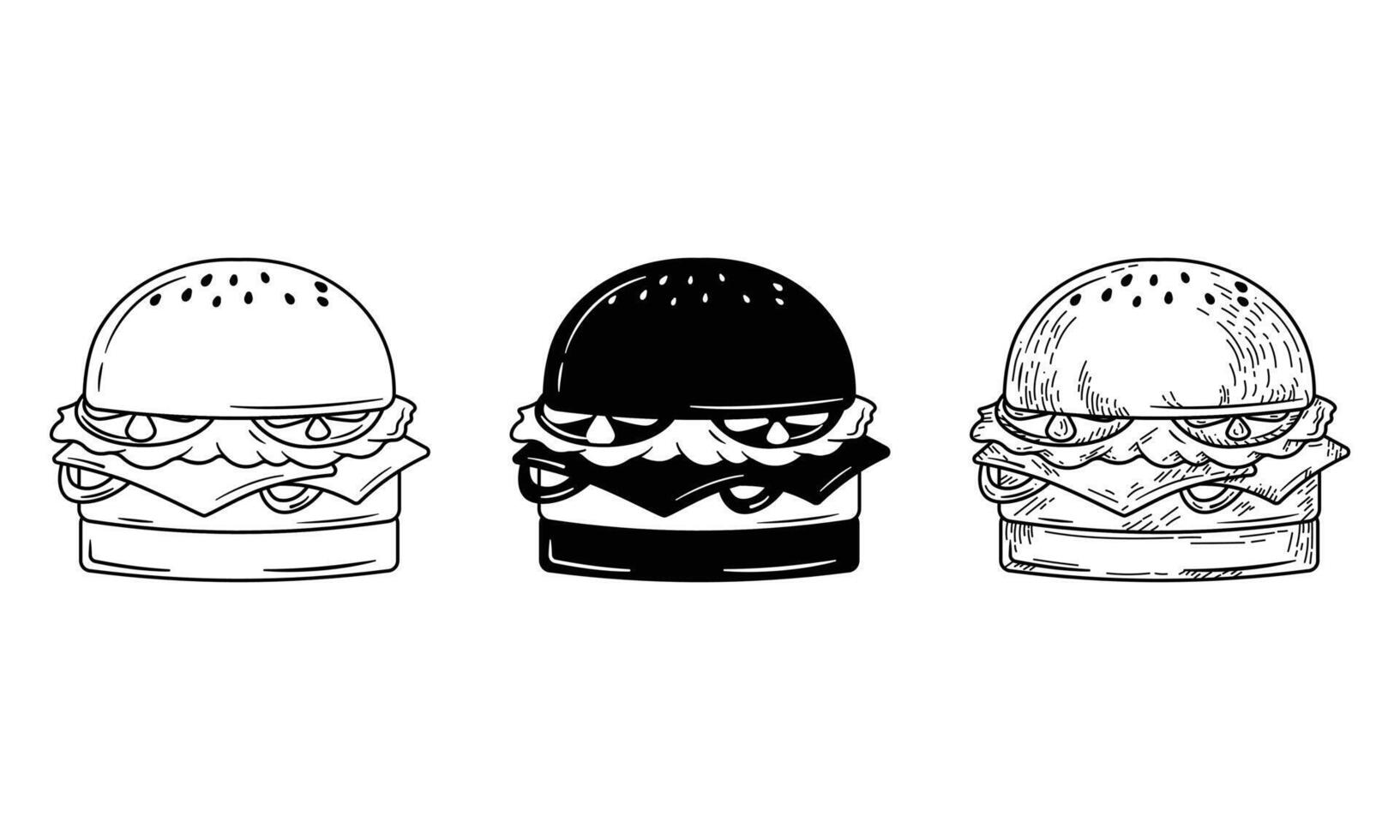 ilustración vector gráfico de delicioso flotante hamburguesa, con volador ingredientes aislado en blanco fondo, cortar dibujos animados niños diseño estilo