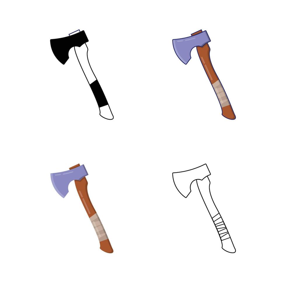 Set of axes design illustration icon isolated white background vector