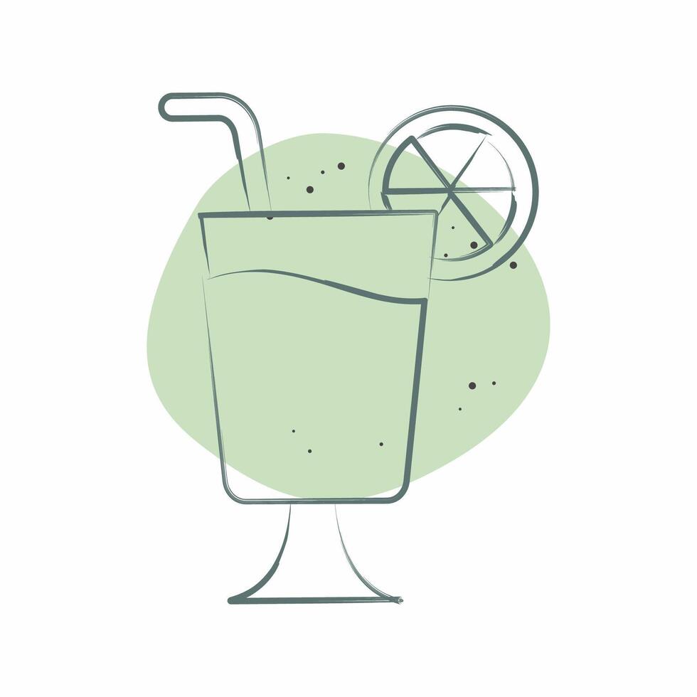 Icon Tequla Sunrise. related to Cocktails,Drink symbol. Color Spot Style. simple design editable. simple illustration vector