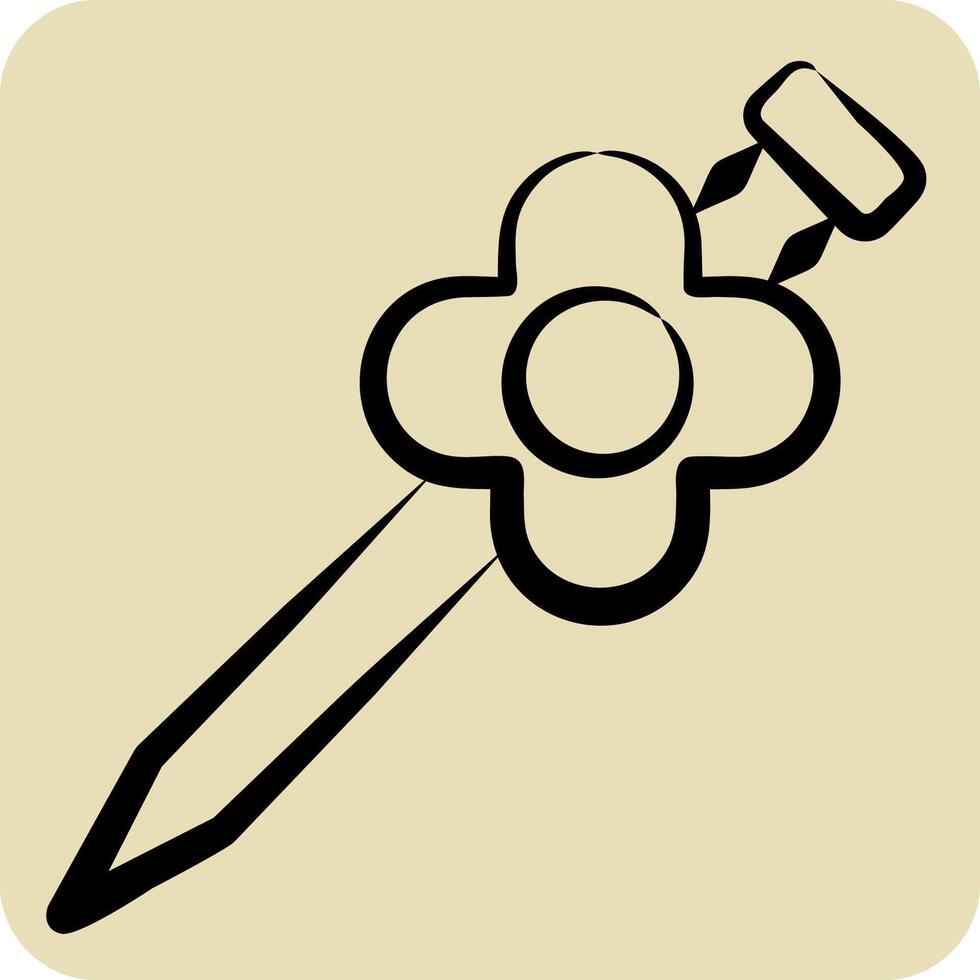 Icon Hair Pin. related to Jewelry symbol. hand drawn style. simple design editable. simple illustration vector
