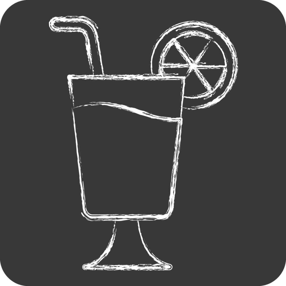 Icon Tequla Sunrise. related to Cocktails,Drink symbol. chalk Style. simple design editable. simple illustration vector