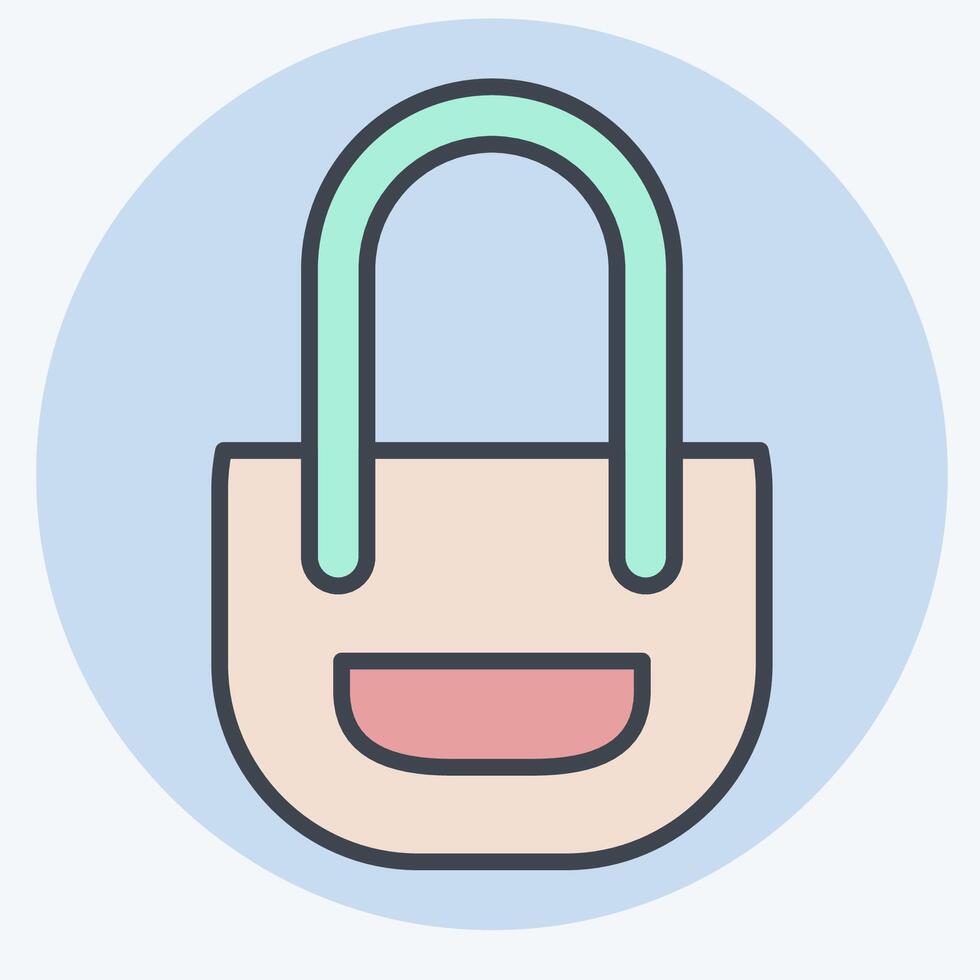 Icon Totebag. related to Fashion symbol. color mate style. simple design editable. simple illustration vector