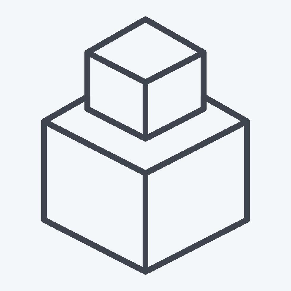 Icon 3D Modeling. related to Creative Concept symbol. line style. simple design editable. simple illustration vector
