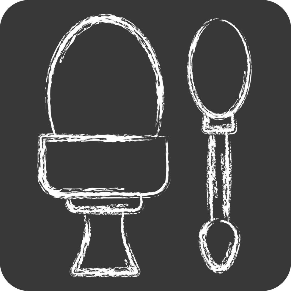 Icon Boiled egg. related to Fast Food symbol. chalk Style. simple design editable. simple illustration vector