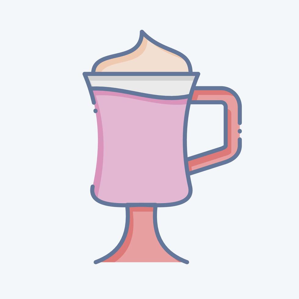 Icon Irish Coffe. related to Cocktails,Drink symbol. doodle style. simple design editable. simple illustration vector