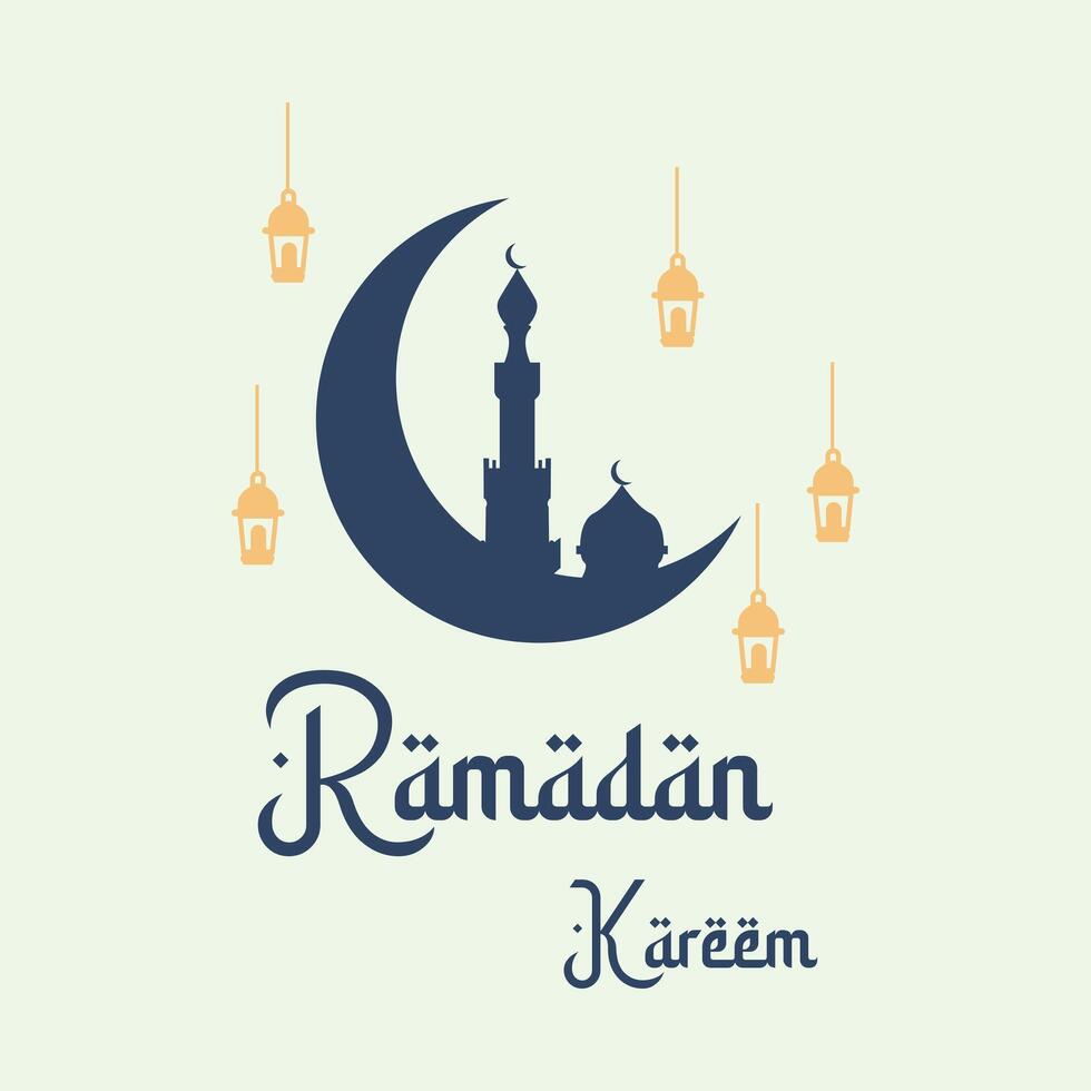 logo ramadan kareem minimalist display design vintage icon vector