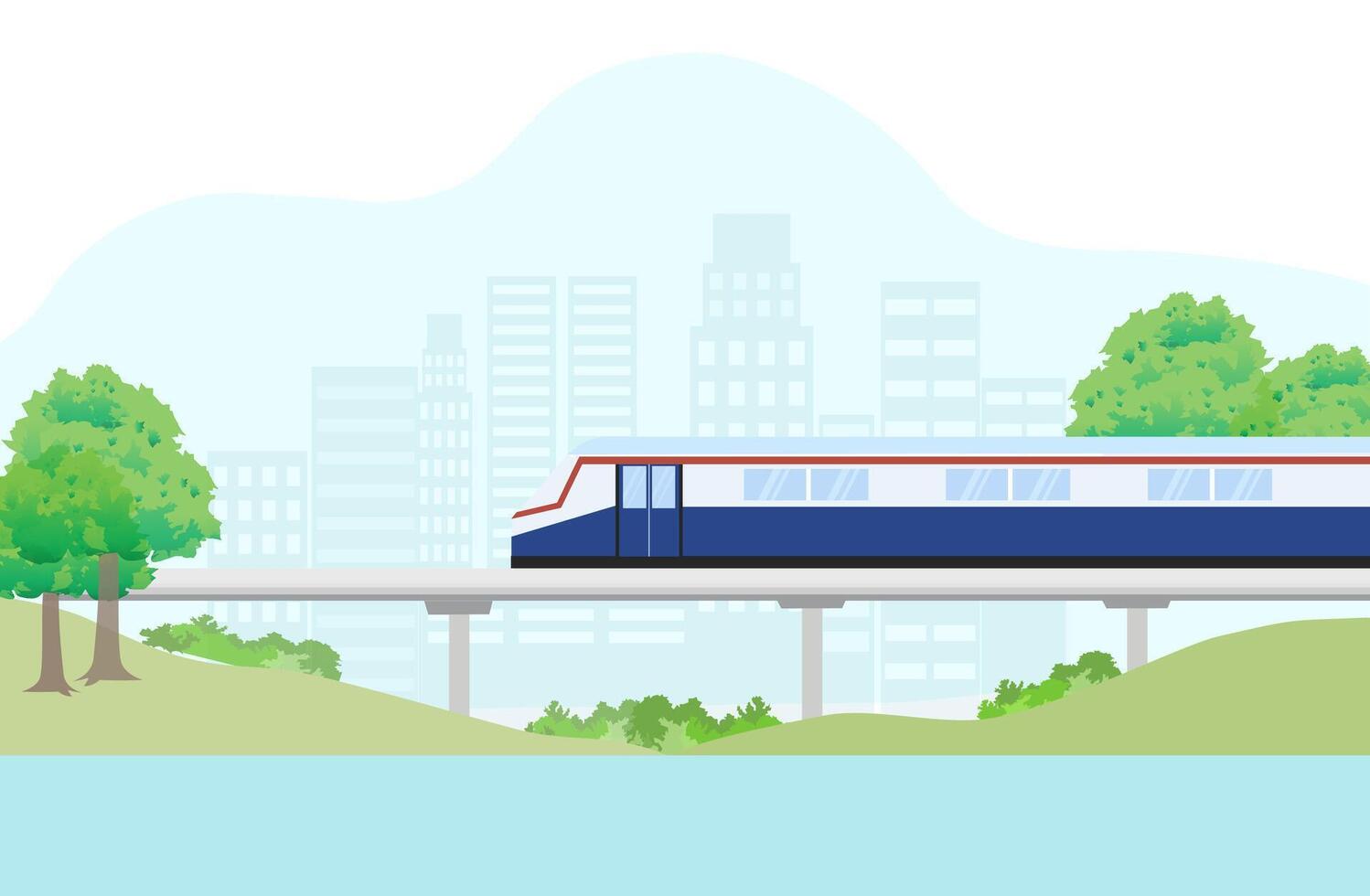BTS Sky train vector Illustration. Transportation concept