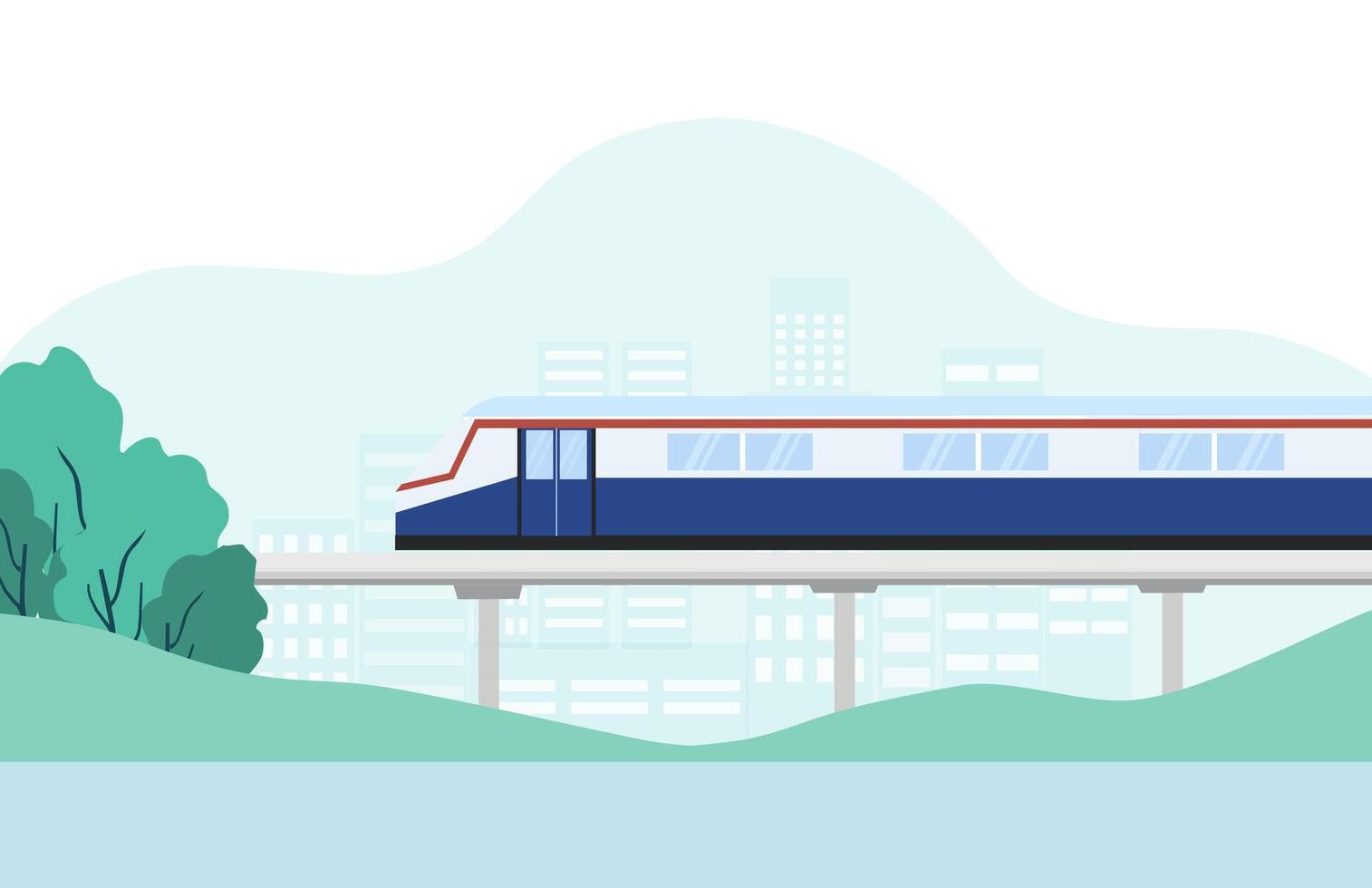 BTS Sky train vector Illustration. Transportation concept