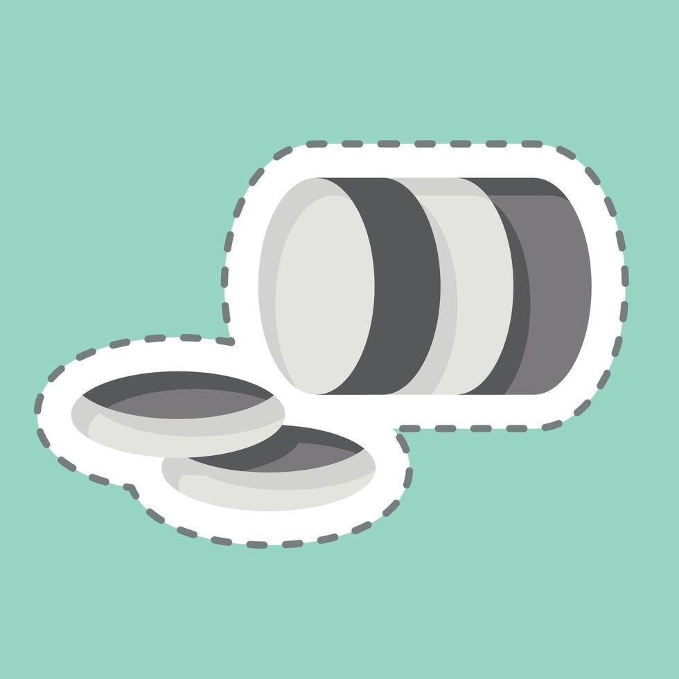 Sticker line cut Bacon. related to Picnic symbol. simple design editable. simple illustration vector