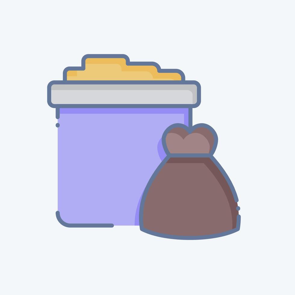 Icon Trash. related to Picnic symbol. doodle style. simple design editable. simple illustration vector