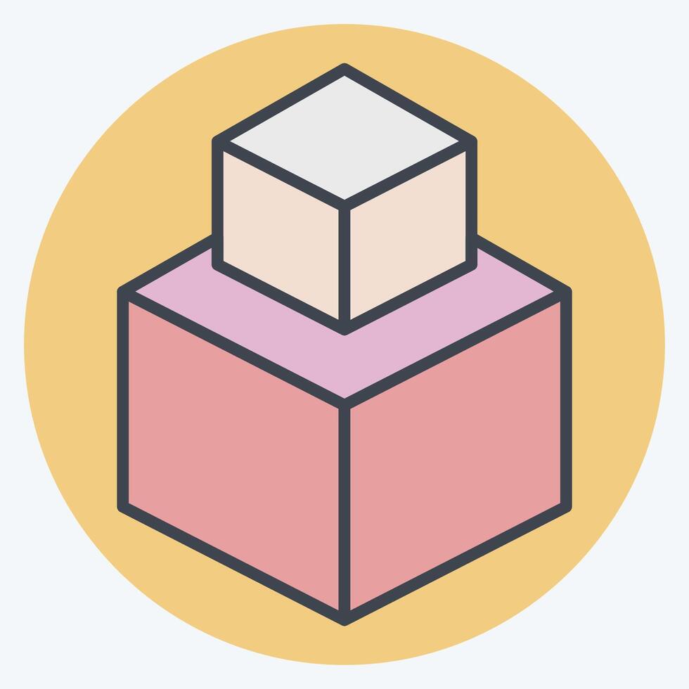 Icon 3D Modeling. related to Creative Concept symbol. color mate style. simple design editable. simple illustration vector