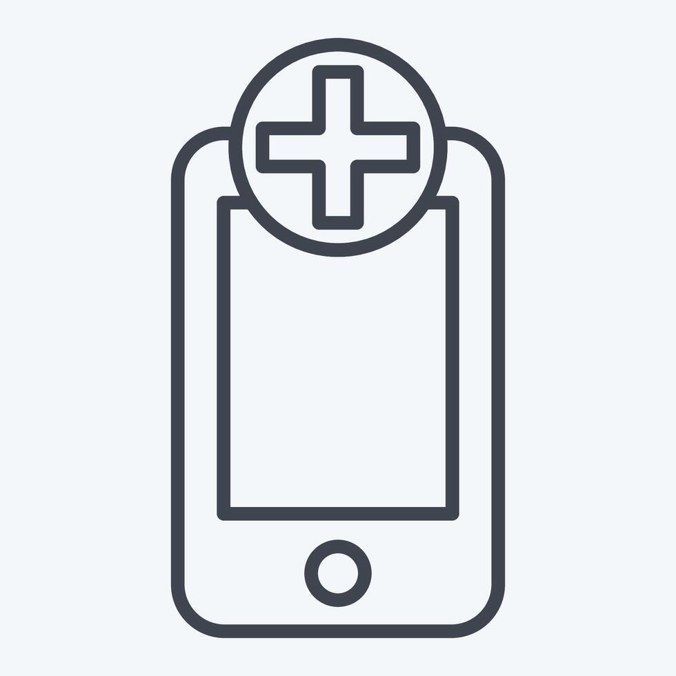 Icon Medical App. related to Medical symbol. line style. simple design editable. simple illustration vector