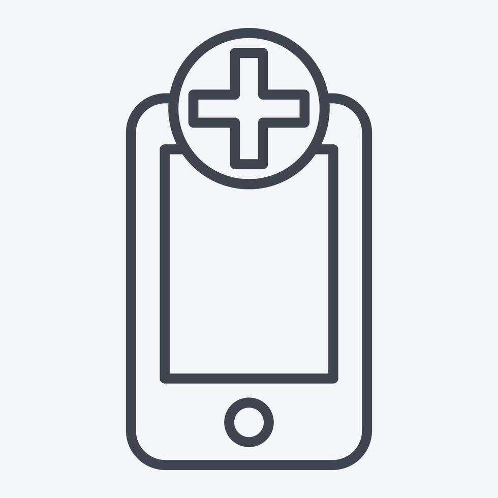 Icon Medical App. related to Medical symbol. line style. simple design editable. simple illustration vector