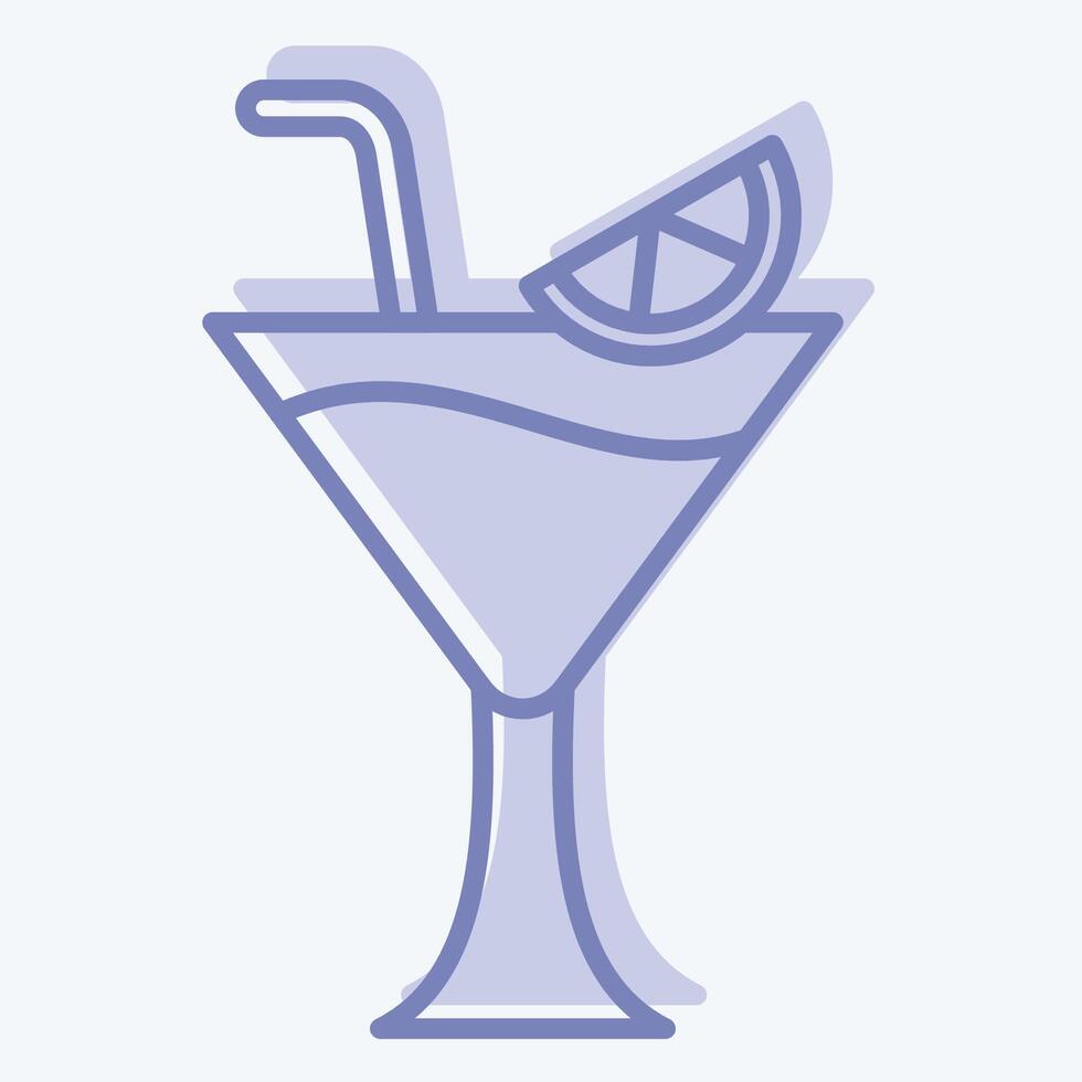 Icon Martini. related to Cocktails,Drink symbol. two tone style. simple design editable. simple illustration vector