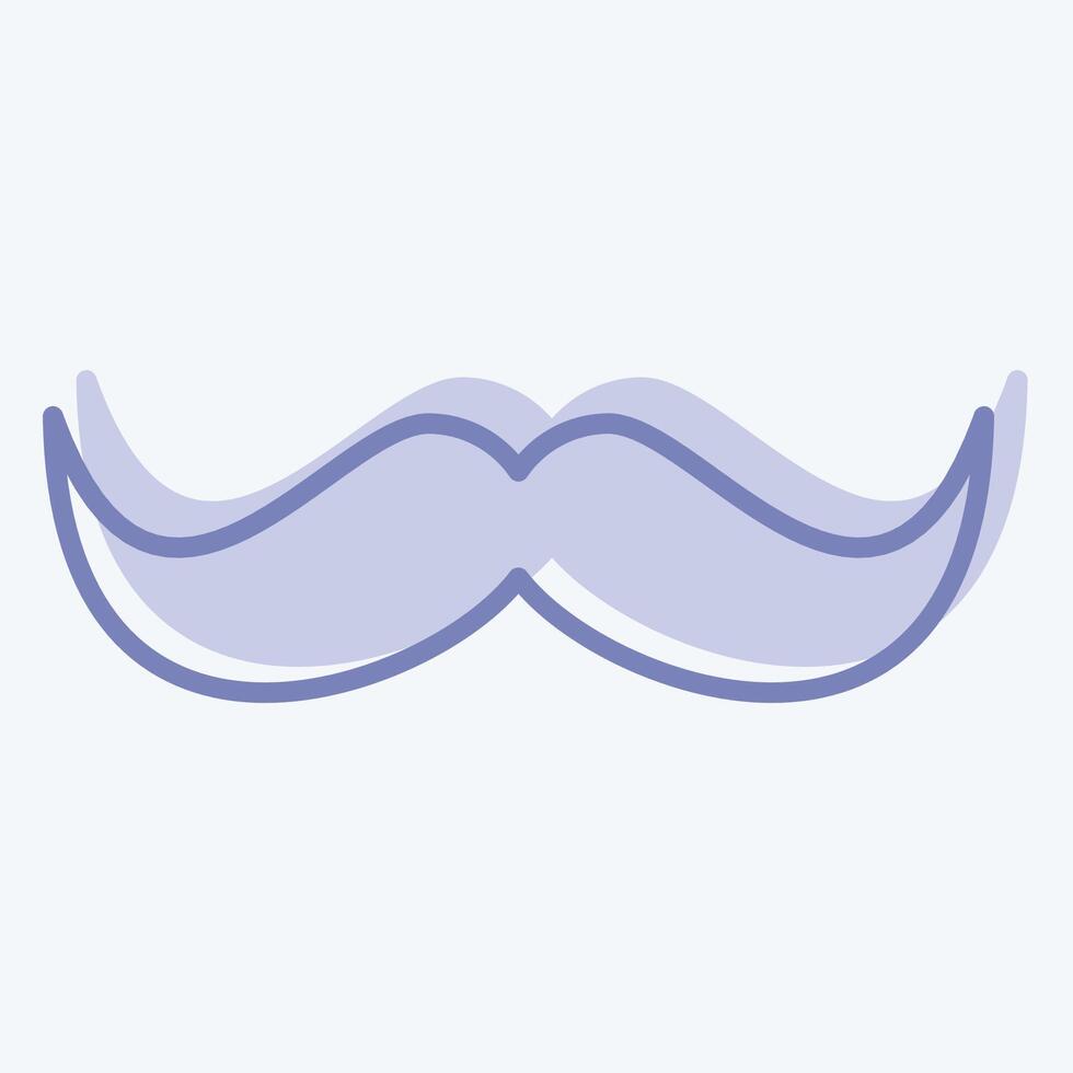 Icon Mustache. related to Fashion symbol. two tone style. simple design editable. simple illustration vector