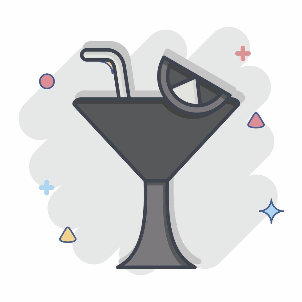 Icon Cosmopolitan. related to Cocktails,Drink symbol. comic style. simple design editable. simple illustration vector