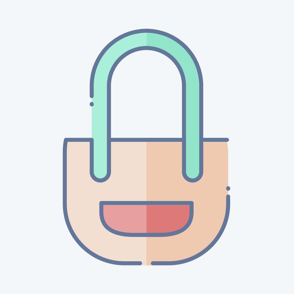 Icon Totebag. related to Fashion symbol. doodle style. simple design editable. simple illustration vector