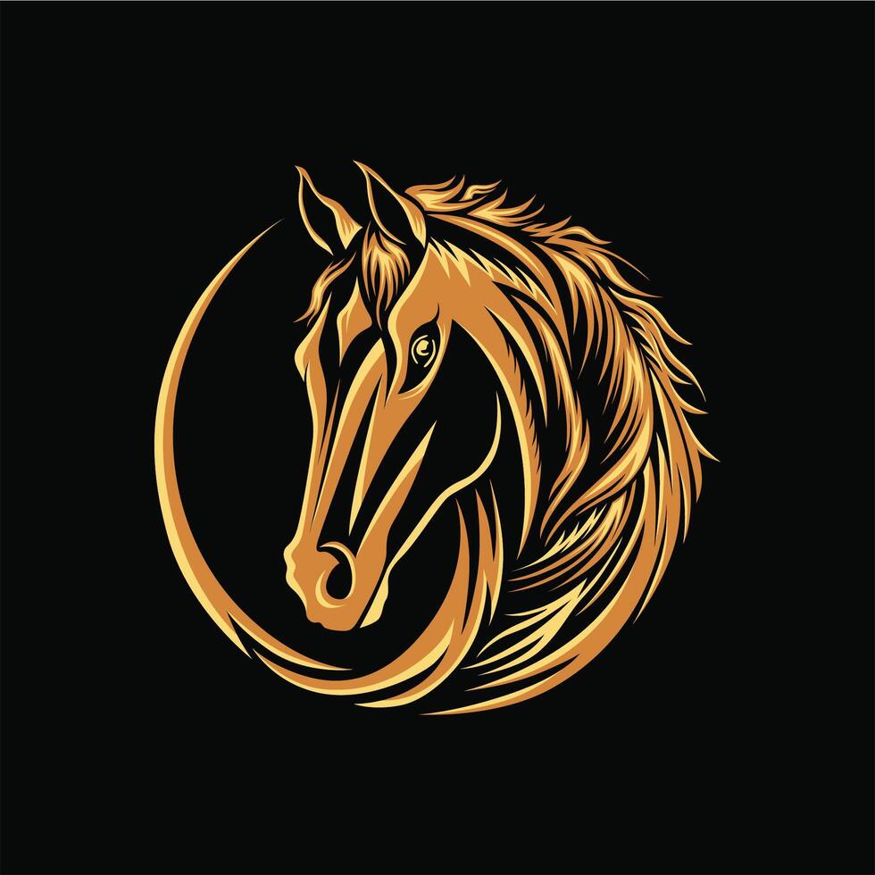 vector logo line art horse