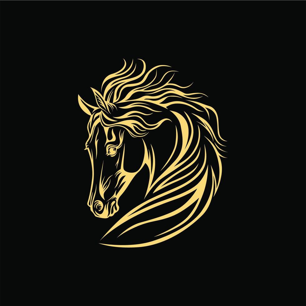 vector logo line art horse