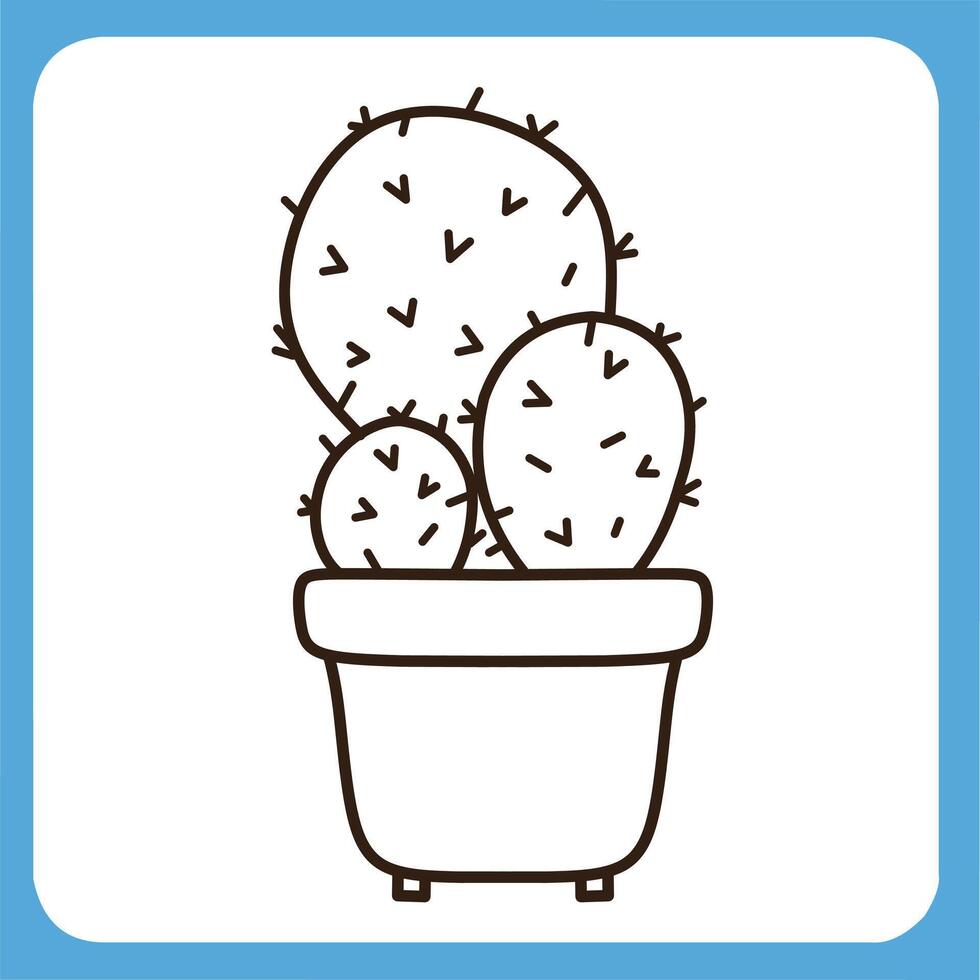 vector illustration of cute cactus with white background, cactus flat icon, sitting cactus plant