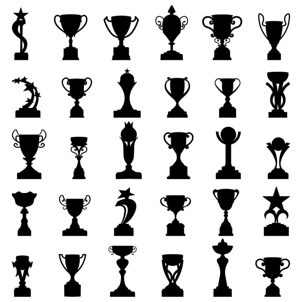 colección de trofeo silueta vector ilustraciones