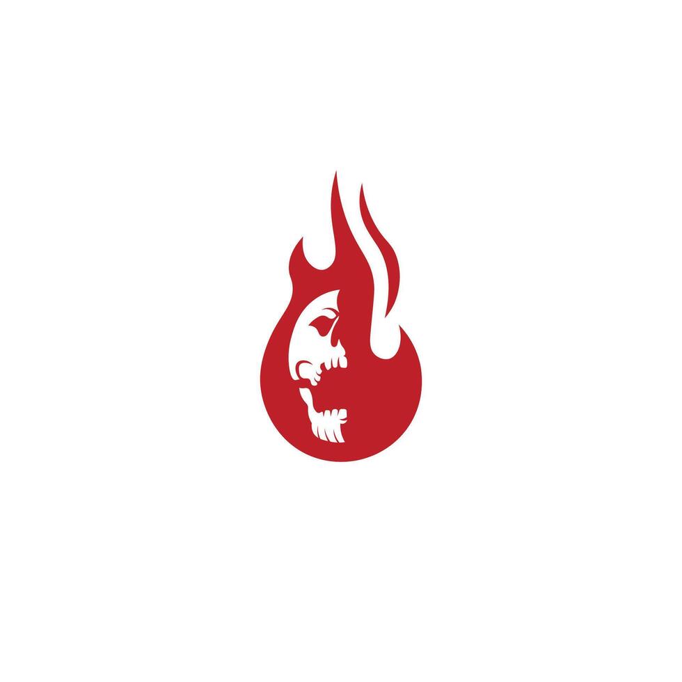 Skull head fire logo identity vector