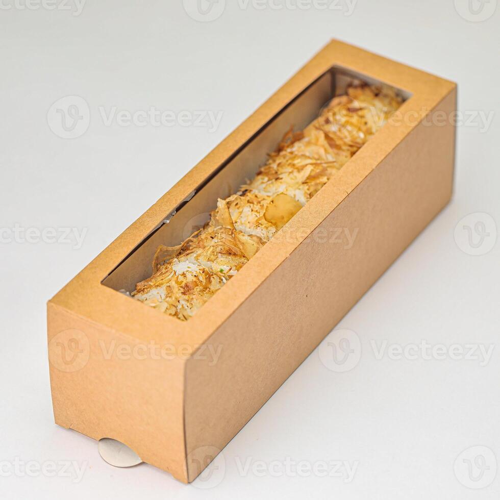 Cardboard Box Filled With Food on White Table photo